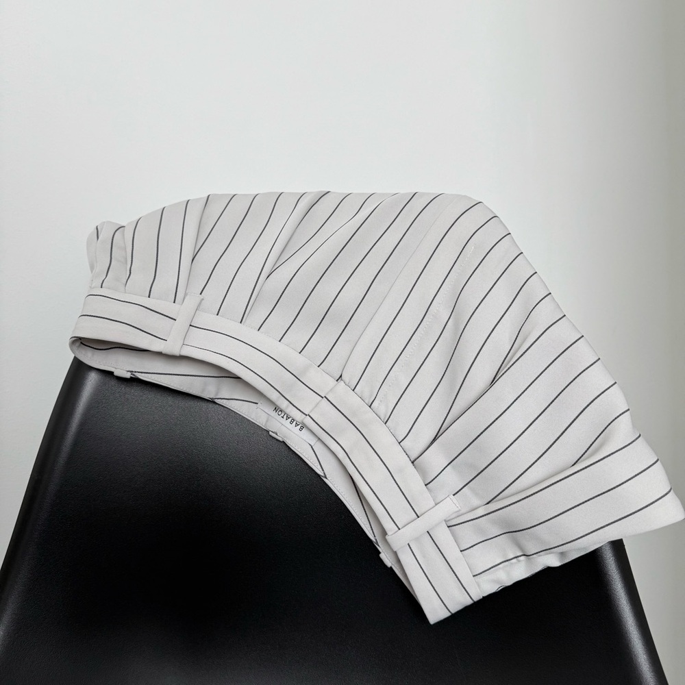 Babaton Modesto Pinstripe Pants Women’s 2 Grey/Black Cropped Tailored - Picture 9 of 12
